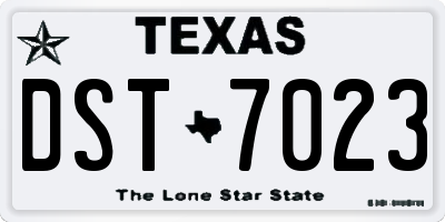 TX license plate DST7023