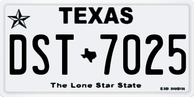 TX license plate DST7025