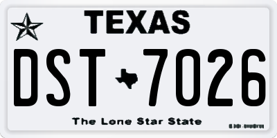 TX license plate DST7026