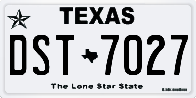 TX license plate DST7027