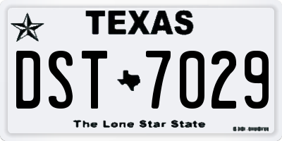 TX license plate DST7029