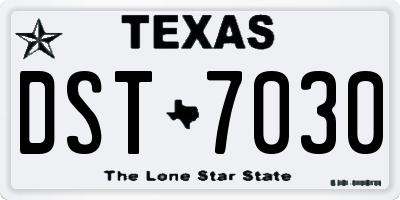 TX license plate DST7030