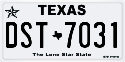 TX license plate DST7031