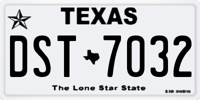 TX license plate DST7032