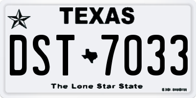 TX license plate DST7033
