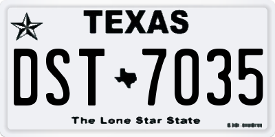 TX license plate DST7035