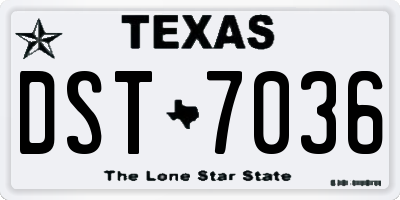 TX license plate DST7036