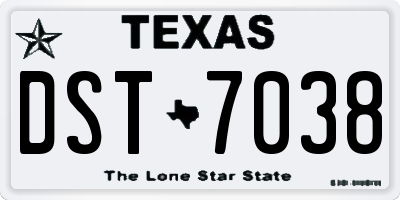TX license plate DST7038