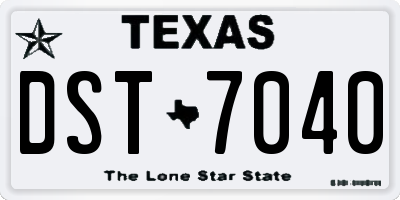 TX license plate DST7040