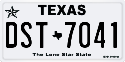 TX license plate DST7041