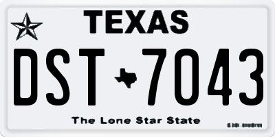 TX license plate DST7043
