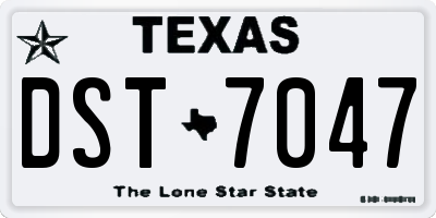 TX license plate DST7047