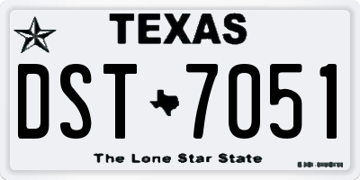 TX license plate DST7051