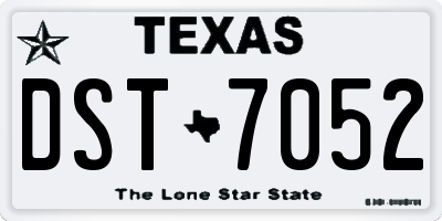 TX license plate DST7052