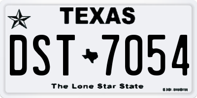 TX license plate DST7054