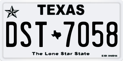 TX license plate DST7058