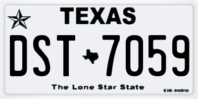 TX license plate DST7059