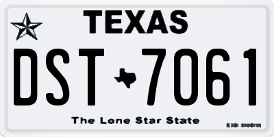 TX license plate DST7061