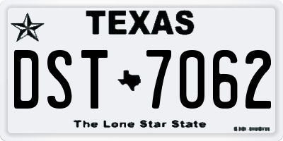 TX license plate DST7062