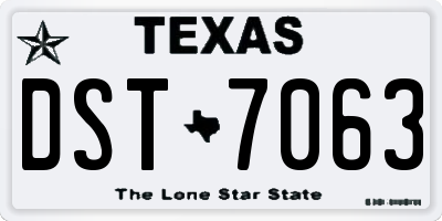 TX license plate DST7063