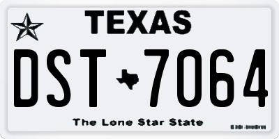 TX license plate DST7064