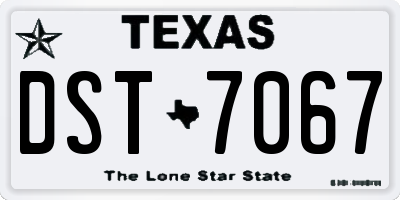 TX license plate DST7067