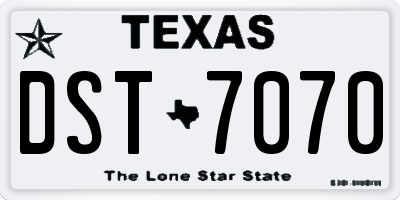 TX license plate DST7070