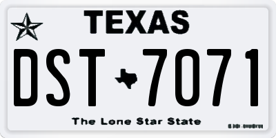 TX license plate DST7071