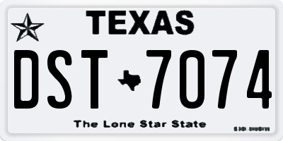TX license plate DST7074