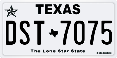 TX license plate DST7075