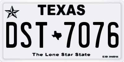 TX license plate DST7076