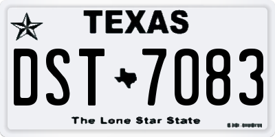 TX license plate DST7083