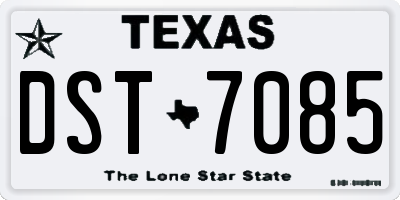 TX license plate DST7085