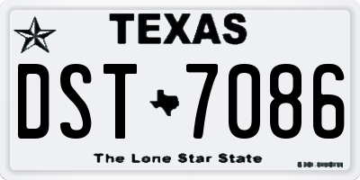 TX license plate DST7086