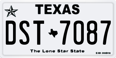 TX license plate DST7087