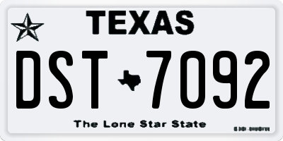 TX license plate DST7092