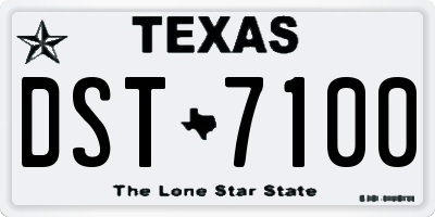 TX license plate DST7100