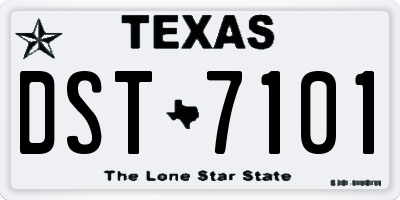 TX license plate DST7101