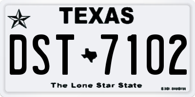 TX license plate DST7102