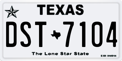 TX license plate DST7104