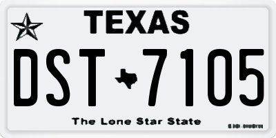 TX license plate DST7105