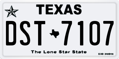 TX license plate DST7107