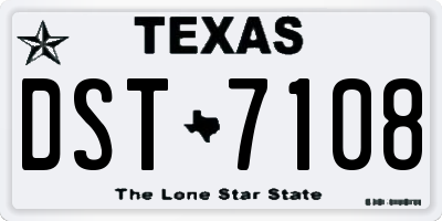 TX license plate DST7108