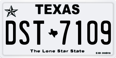TX license plate DST7109