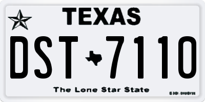 TX license plate DST7110