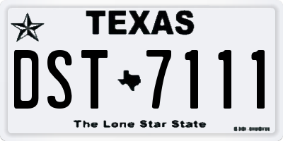TX license plate DST7111
