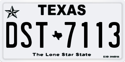 TX license plate DST7113