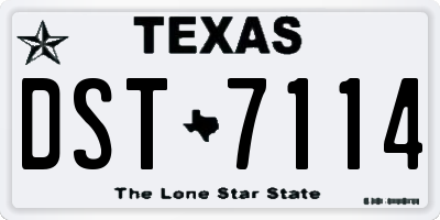 TX license plate DST7114