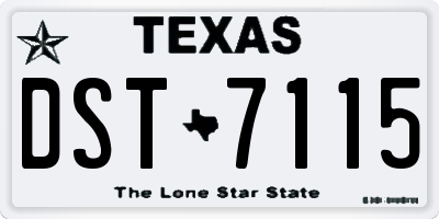 TX license plate DST7115