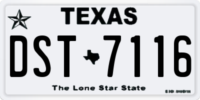 TX license plate DST7116